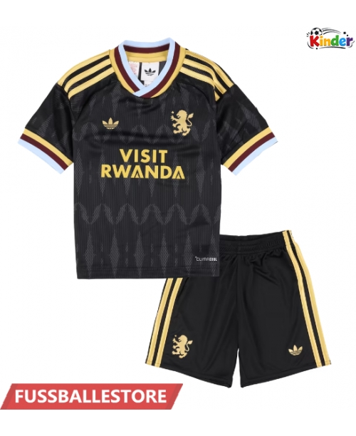 Günstige Aston Villa Boubacar Kamara #8 Auswärts Trikotsatzt Kinder 2026-27 Kurzarm (+ Kurze Hosen)